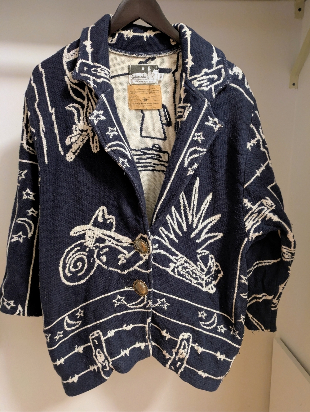 Vintage Silverado Western “Art to Wear” Jacquard Knit Cardigan Size Small